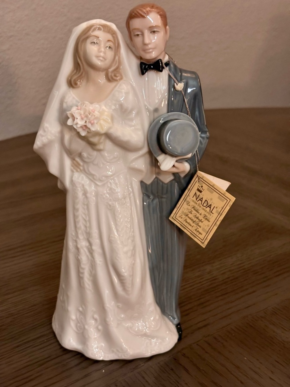 Nadal Porcelain handmade figurine. Bride and Groom, together forever.